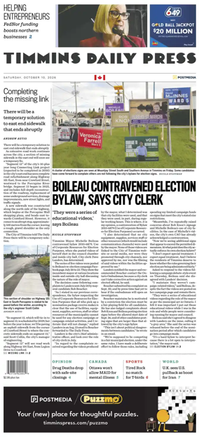 Cover of The Daily Press (Timmins)