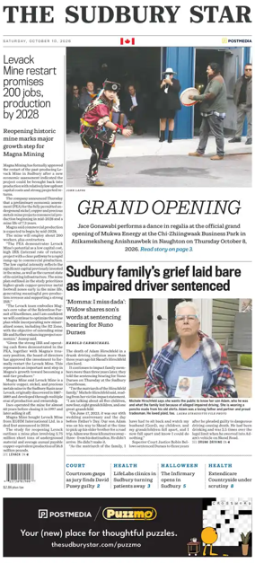 Cover of The Sudbury Star