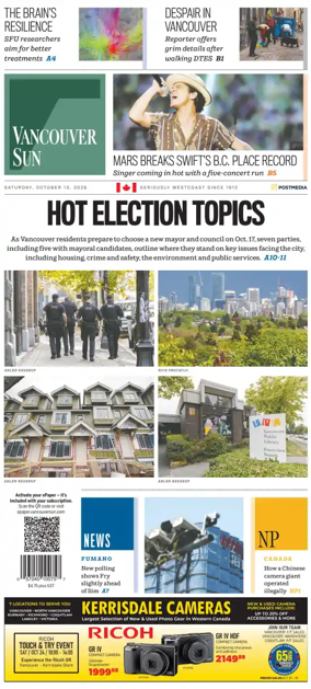 Cover of Vancouver Sun