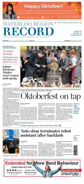 Cover of Waterloo Region Record