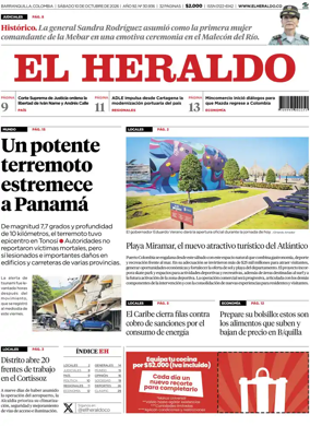 Cover of El Heraldo (Colombia)