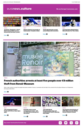 Cover of Euronews Culture and Sport Compiled Edition