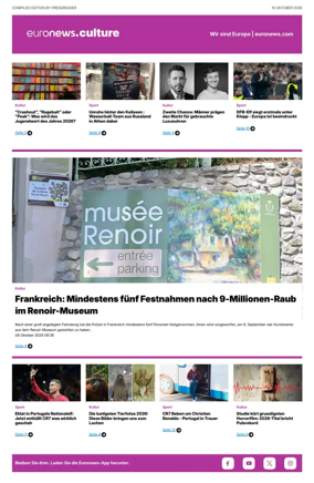 Cover of Euronews Culture and Sport (German)