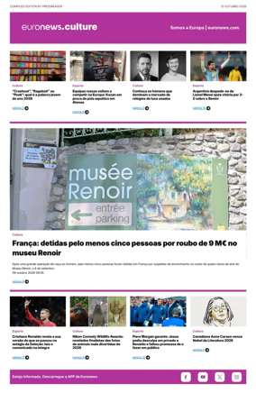 Cover of Euronews Culture and Sport (Portuguese)