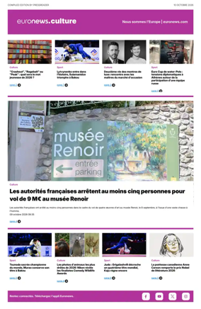 Cover of Euronews Culture (French)