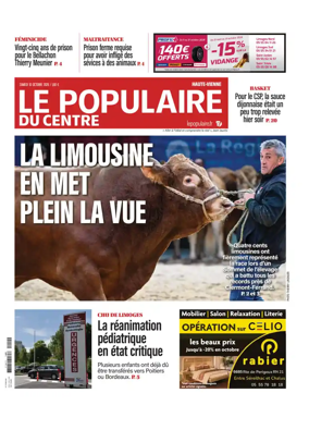 Cover of Le Populaire du Centre (Haute-Vienne)