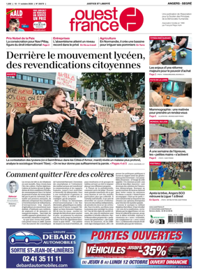 Cover of Ouest France (Angers / Segre)