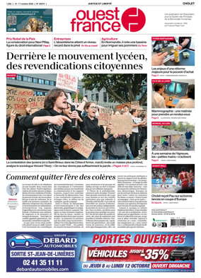 Cover of Ouest France (Cholet)