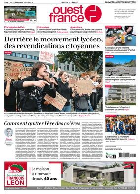 Cover of Ouest-France (Quimper Centre-Finistere)