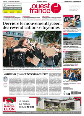 Cover of Ouest-France (Quimperle Concarneau)