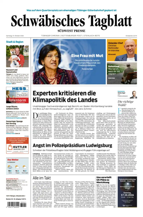 Cover of Schwabisches Tagblatt - Tubinger Chronik