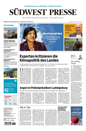 Cover of Sudwest Presse - Metzinger Uracher Volksblatt - Der Ermstalbote