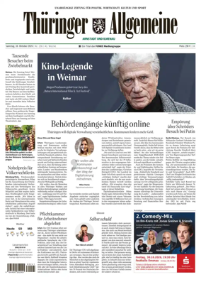 Cover of Thuringer Allgemeine (Arnstadt und Ilmenauz)