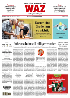 Cover of Westdeutsche Allgemeine Zeitung (Hattingen)