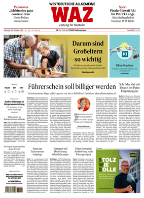 Cover of Westdeutsche Allgemeine Zeitung (Mulheim an der Ruhr)