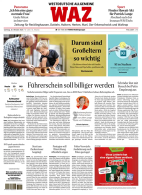 Cover of Westdeutsche Allgemeine Zeitung (Recklinghausen)