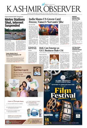 Cover of Kashmir Observer