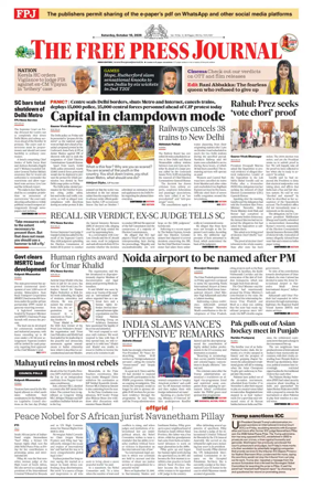 Cover of The Free Press Journal