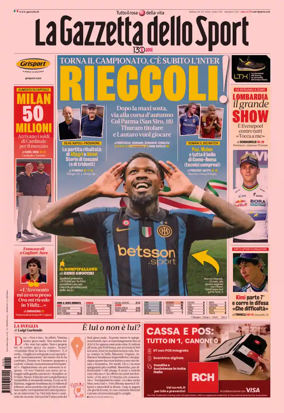 Cover of La Gazzetta dello Sport - Milano