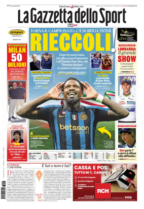Cover of La Gazzetta dello Sport - Roma