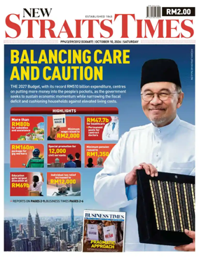 Cover of New Straits Times