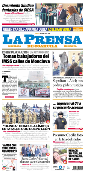 Cover of La Prensa de Coahuila