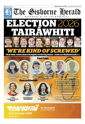 Cover of The Gisborne Herald (Saturday edition)
