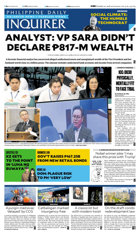 Cover of Philippine Daily Inquirer