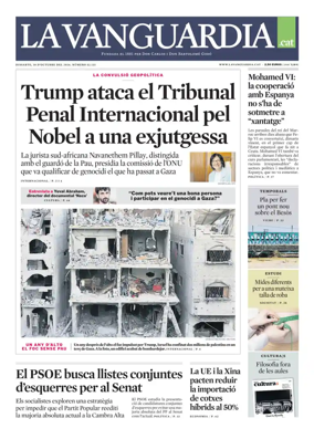Cover of La Vanguardia (Catala)