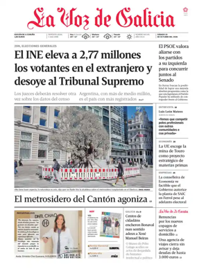 Cover of La Voz de Galicia (A Coruna)