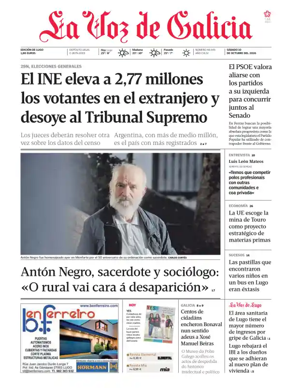 Cover of La Voz de Galicia (Lugo)