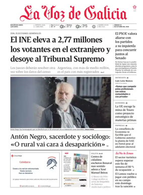 Cover of La Voz de Galicia (Monforte)