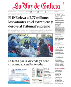 Cover of La Voz de Galicia (Pontevedra)