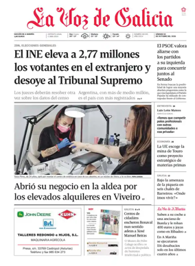 Cover of La Voz de Galicia (Viveiro)