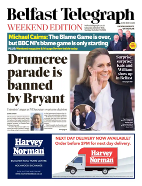 Cover of Belfast Telegraph