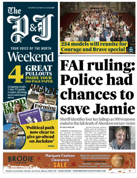 Cover of The Press and Journal (Aberdeen and Aberdeenshire)