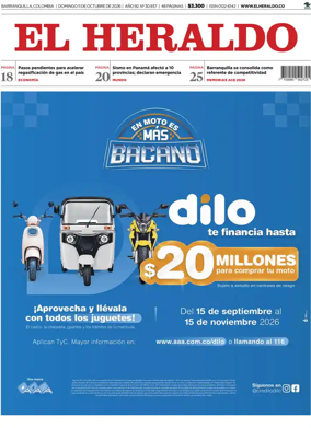 Cover of El Heraldo (Colombia)