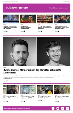 Cover of Euronews Culture and Sport (German)