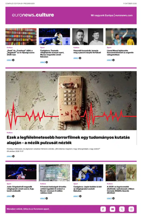 Cover of Euronews Culture and Sport (Hungarian)