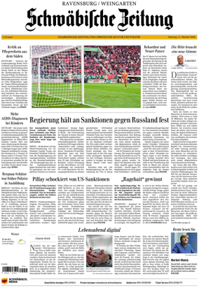 Cover of Schwabische Zeitung (Ravensburg / Weingarten)