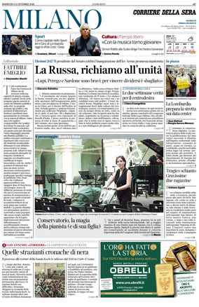Cover of Corriere della Sera (Milano)