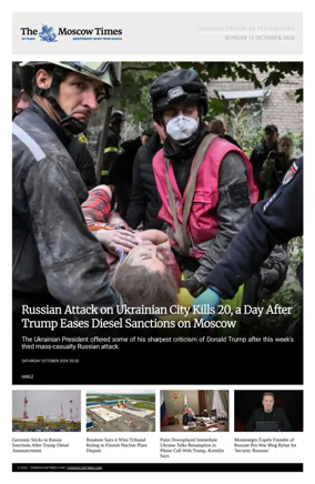 Cover of The Moscow Times - English