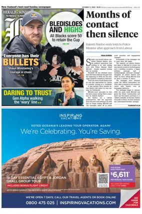 Cover of Herald on Sunday