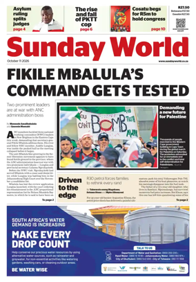 Cover of Sunday World (South Africa)