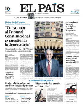 Cover of El Pais Madrid