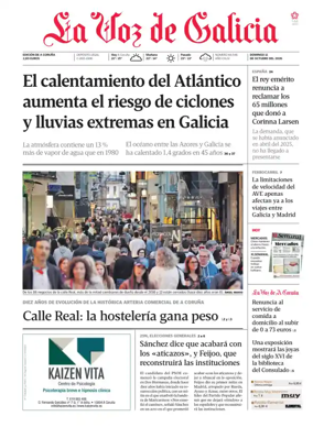 Cover of La Voz de Galicia (A Coruna)