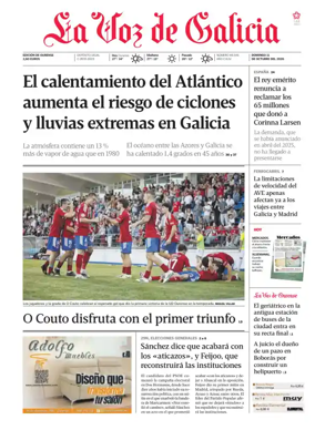 Cover of La Voz de Galicia (Ourense)