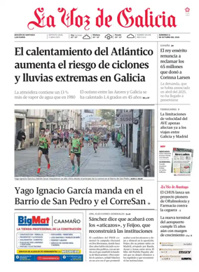 Cover of La Voz de Galicia (Santiago)