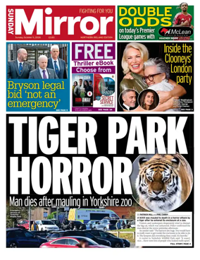 Cover of Sunday Mirror (Northern Ireland)