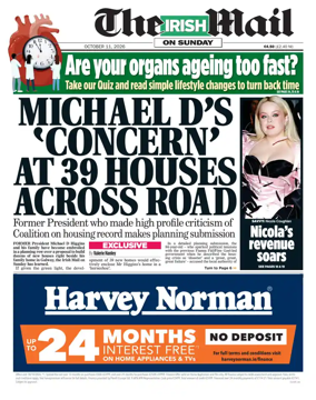 Cover of The Irish Mail on Sunday